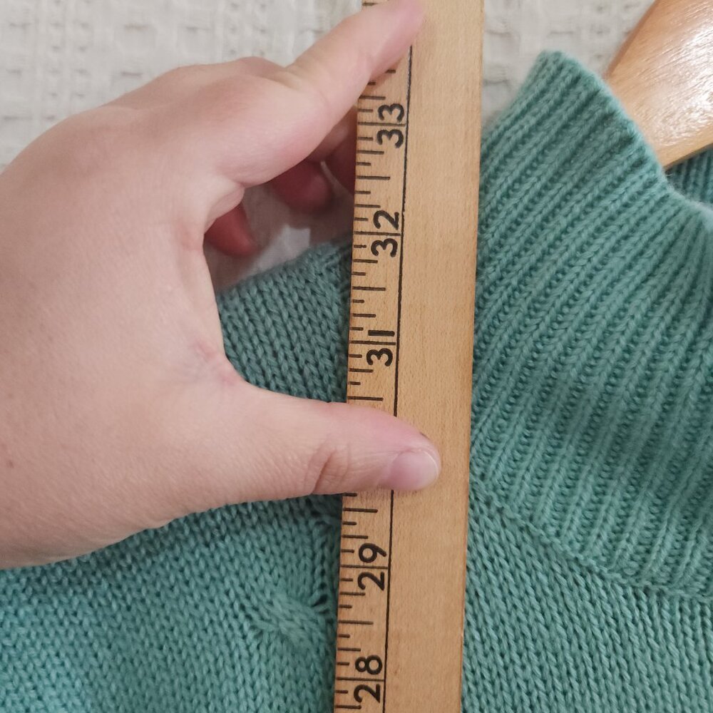 Vintage Teal Mock Neck Sweater M Partners by Mervyn’s 90s Soft Knit Pullover - Picture 11 of 12